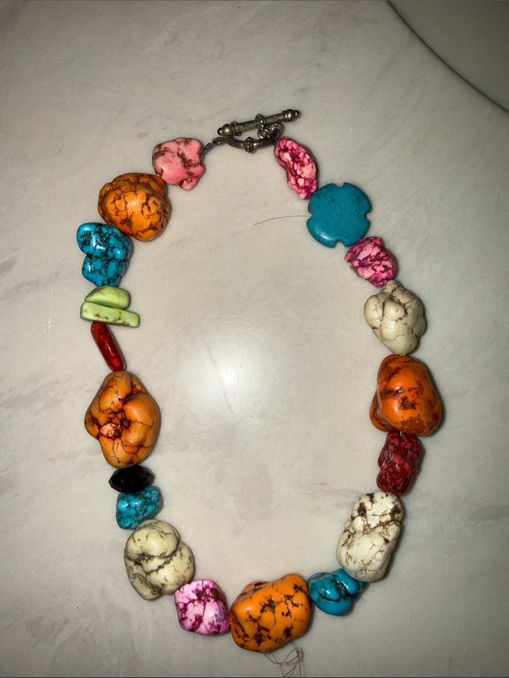 Colorful Mixed Stone Beaded Necklace - Multicolor
